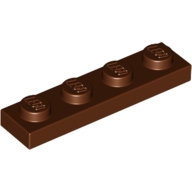 Lego destička 1x4, červeno hnědá (4211190)